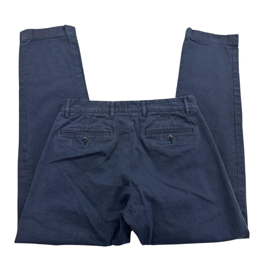 Todd Snyder Pants Mens 30 X 32 Blue Selvedge Chino Slim Flat Front Button Fly